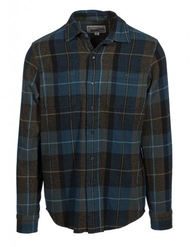 Schott NYC Blue Plaid Cotton Flannel Shirt Voir les baskets