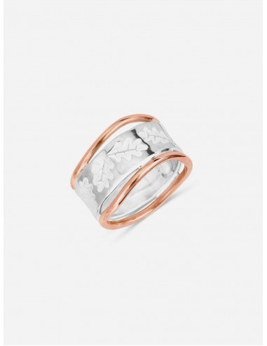 Silver & Rose Gold Oak Leaf Wedding Ring | 9ct & Silver acheter en ligne