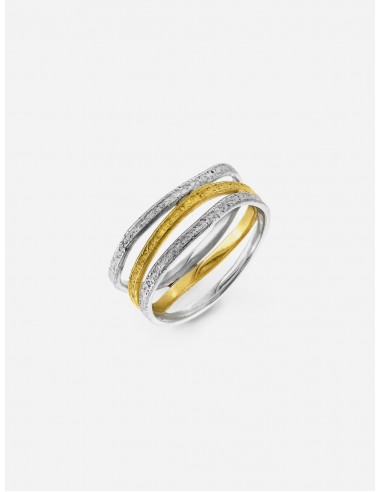 Gold & Silver Triple Nest Wedding Ring | 18ct or 9ct & Silver Véritable concentré