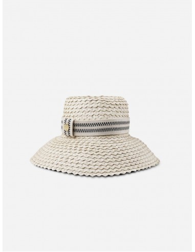 Penida Natural Lontar Palm Sun Hat | Black & Cream Stripe Voir les baskets