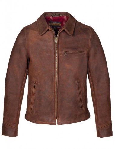 Schott Nyc Storm - Heavyweight Oiled Nubuck Leather Delivery Jacket JUSQU'A -70%! 