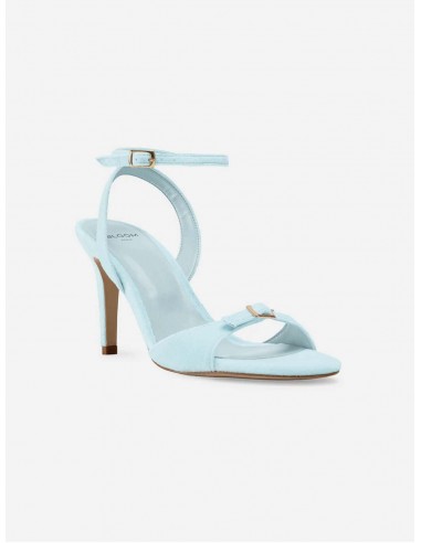 Anna Vegan Velvet Heeled Sandals | Sky Blue à prix réduit toute l'année