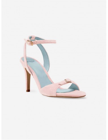 Anna Vegan Velvet Heeled Sandals | Pink une grave pollution 