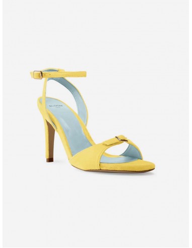 Anna Vegan Velvet Heeled Sandals | Yellow en ligne des produits 