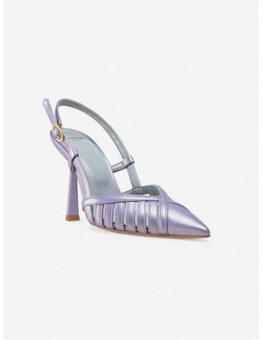 Lila Vegan Apple Leather Slingback Heels | Iridescent Violet Les magasins à Paris et en Île-de-France