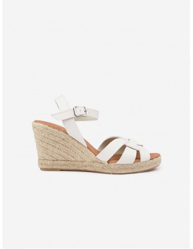 Rhubarb Women's Vegan Leather Espadrille Wedge Sandals | White Les magasins à Paris