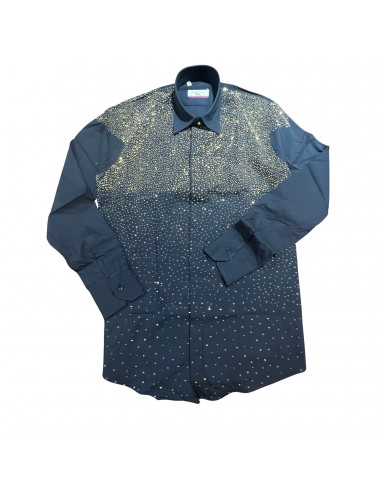 Lorenzzo Franco Black Gold Crystal Button Up Shirt ouvre sa boutique